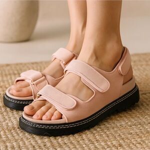 Alias Mae Pascale Chunky Strappy Leather Sandals in Natural Canvas